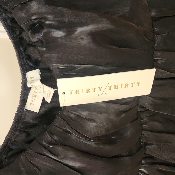 Puff-Sleeve, Black Sheen top.  New with tags!  Romantic and Flirty! - Picture 4 of 16